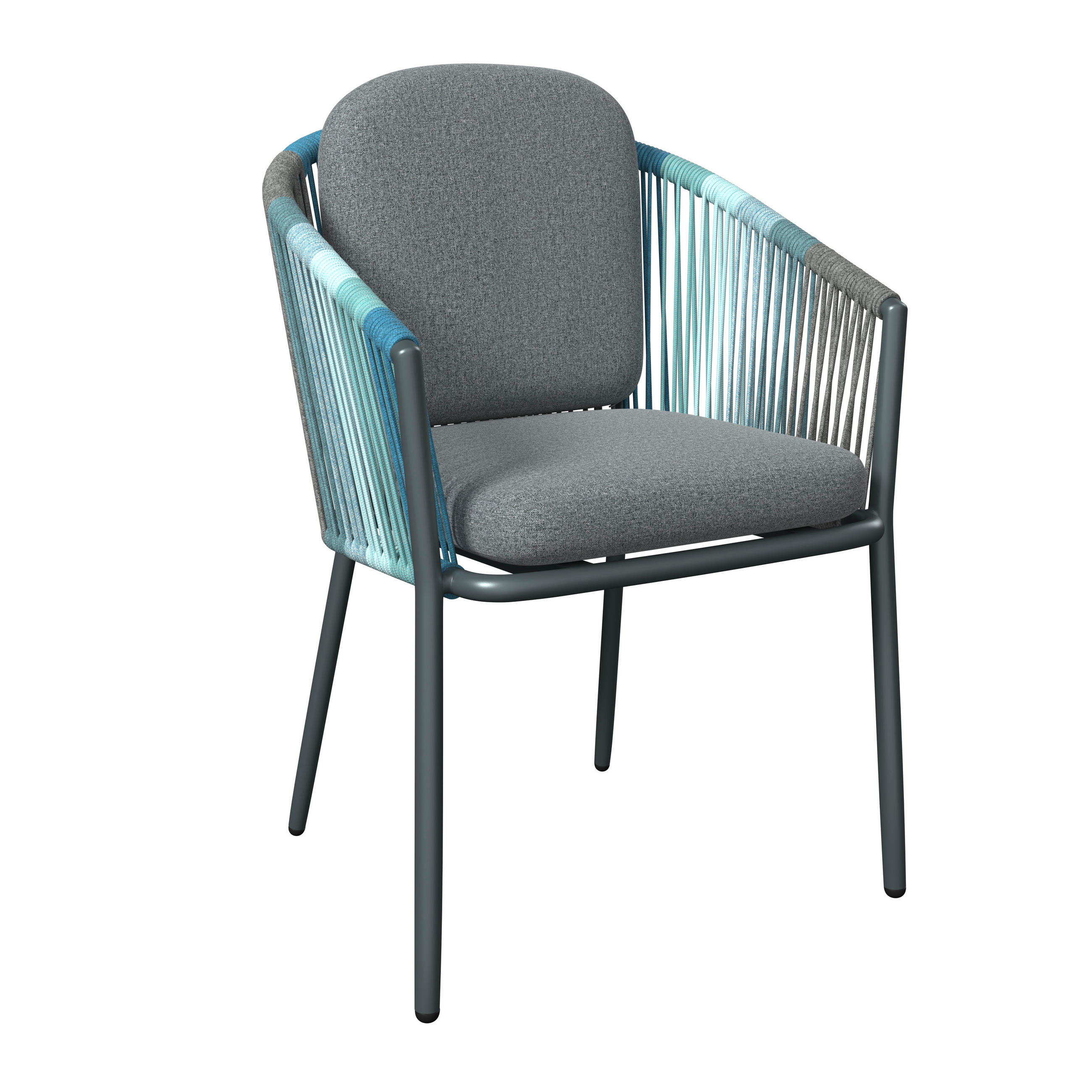 STAPELSESSEL in Metall, Textil Blau, Grau, Dunkelgrau  - Blau/Dunkelgrau, Design, Textil/Metall (58,5/79,5/61,5cm) - Amatio