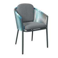 STAPELSESSEL in Metall, Textil Blau, Grau, Dunkelgrau  - Blau/Dunkelgrau, Design, Textil/Metall (58,5/79,5/61,5cm) - Amatio