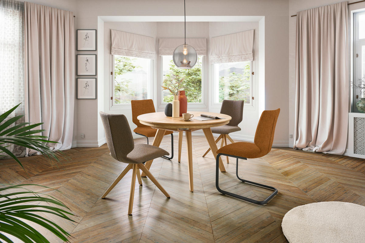 SCHWINGSTUHL Stahl Struktur  - Cognac/Anthrazit, Design, Textil/Metall (50/91/61cm) - Venjakob