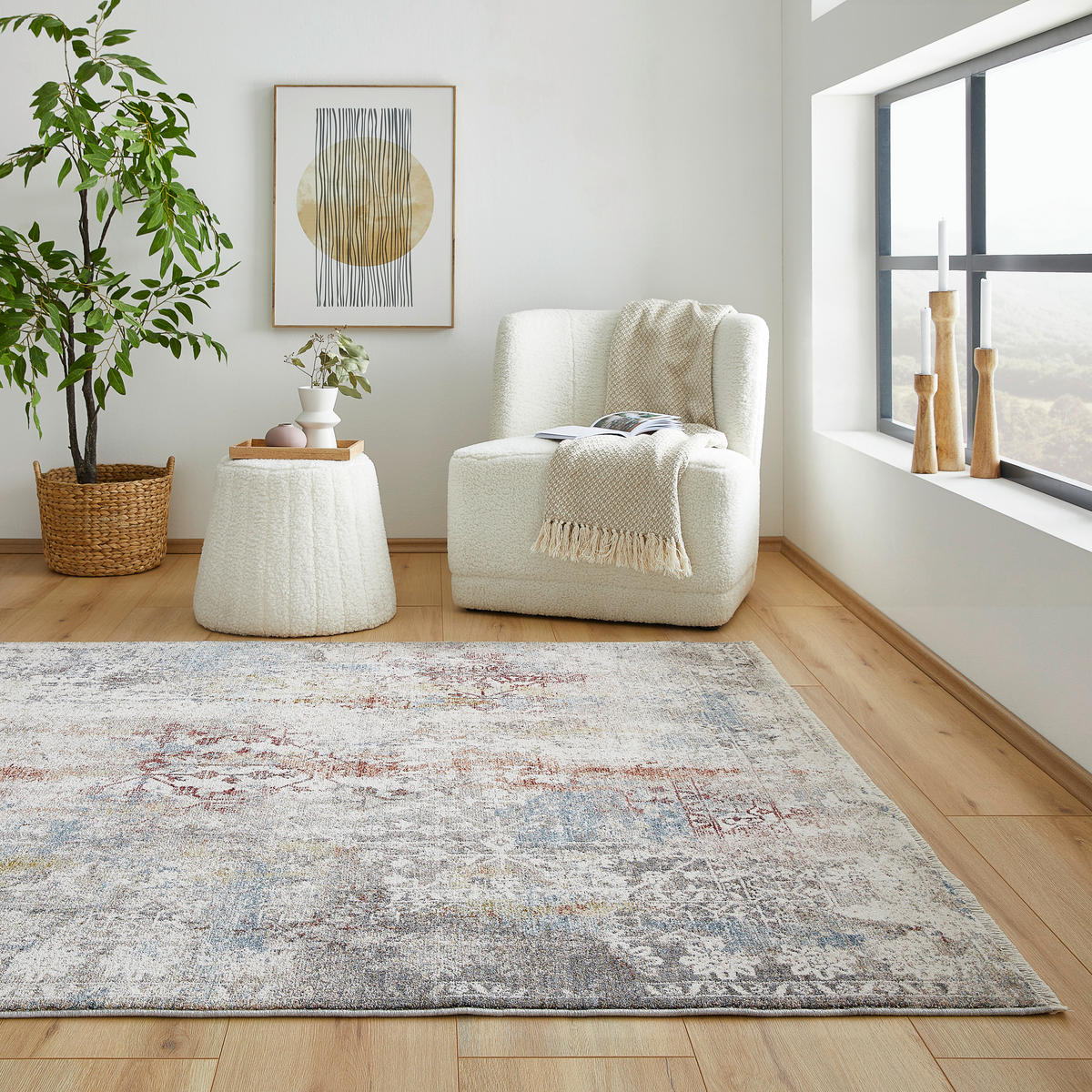VINTAGE-TEPPICH 160/240 cm Hellgrau, Multicolor  - Multicolor/Hellgrau, KONVENTIONELL, Textil (160/240cm) - Novel