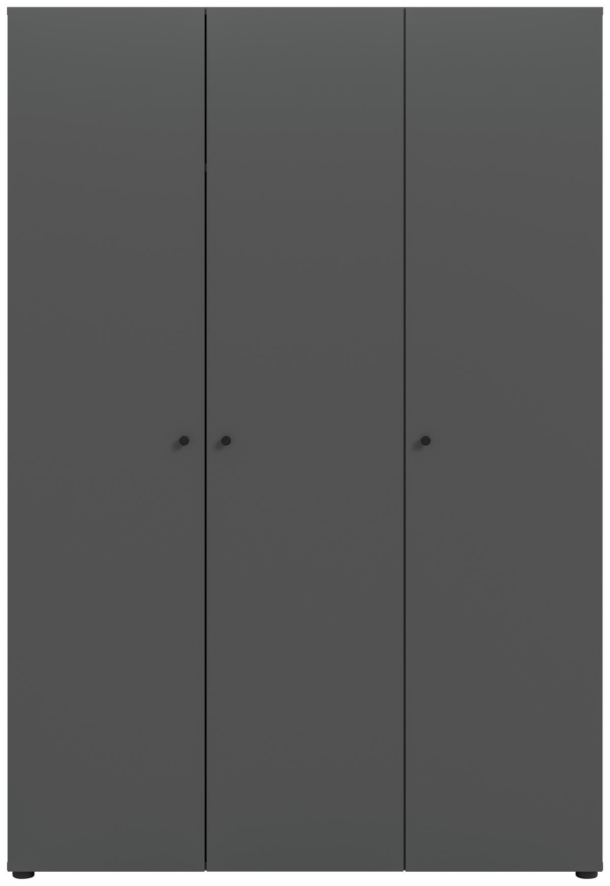 DREHTÜRENSCHRANK 120/176/51 cm,  in Anthrazit, 3-türig  - Anthrazit/Schwarz, MODERN, Holzwerkstoff/Kunststoff (120/176/51cm) - MID.YOU