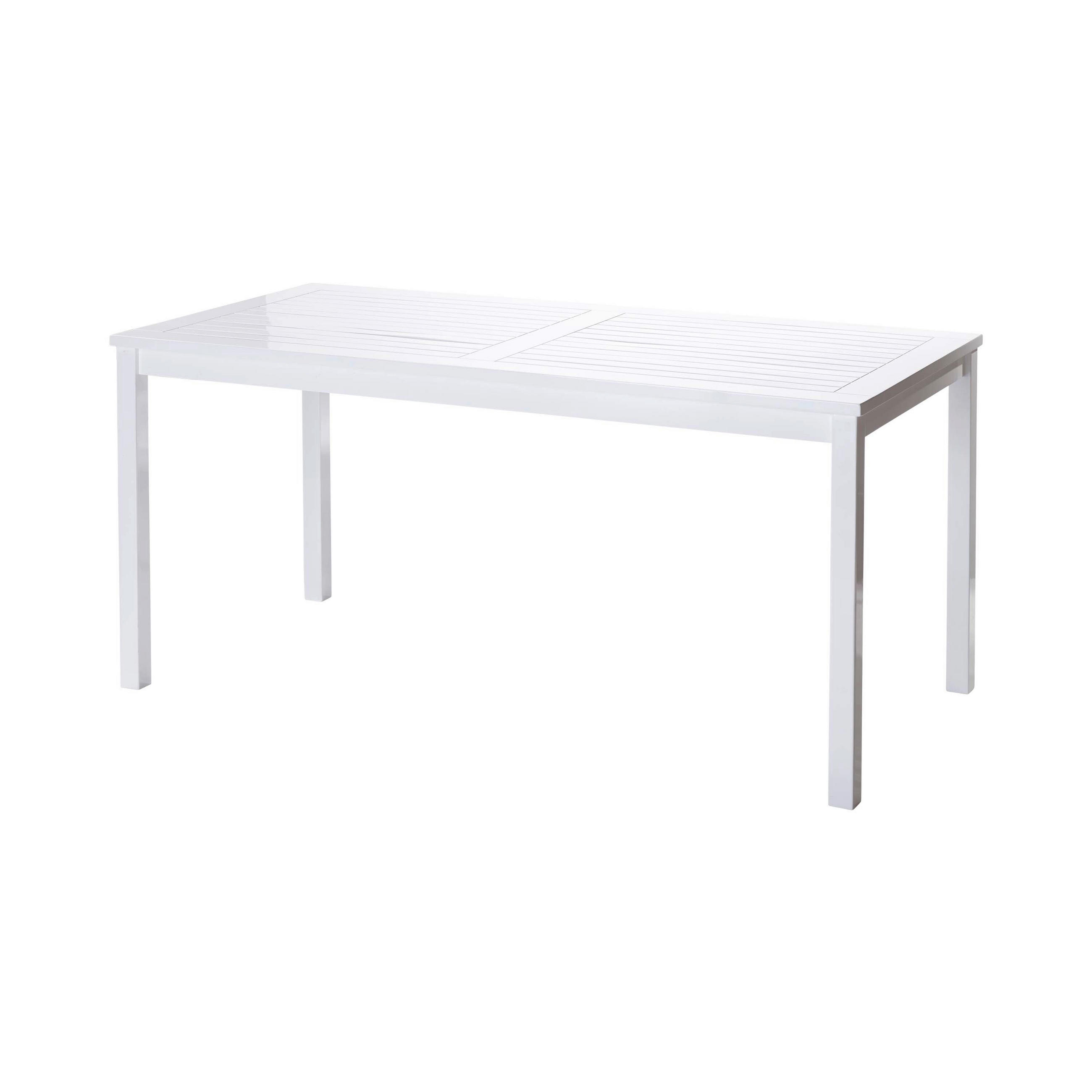 GARTENTISCH 165/80/75 cm  - Weiß Hochglanz, Natur, Holz (165/80/75cm) - Gardenson