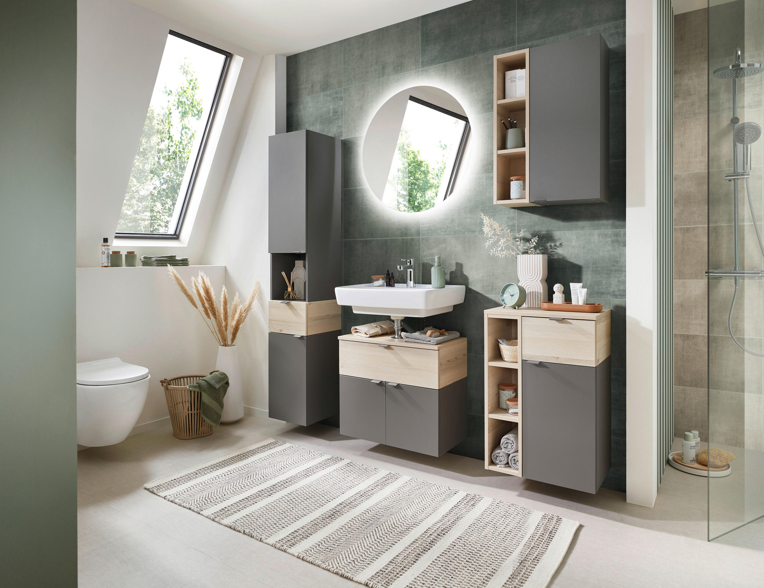 BADEZIMMERSPIEGEL 70/70/4,2 cm  - Klar, KONVENTIONELL, Glas/Holzwerkstoff (70/70/4,2cm) - Xora
