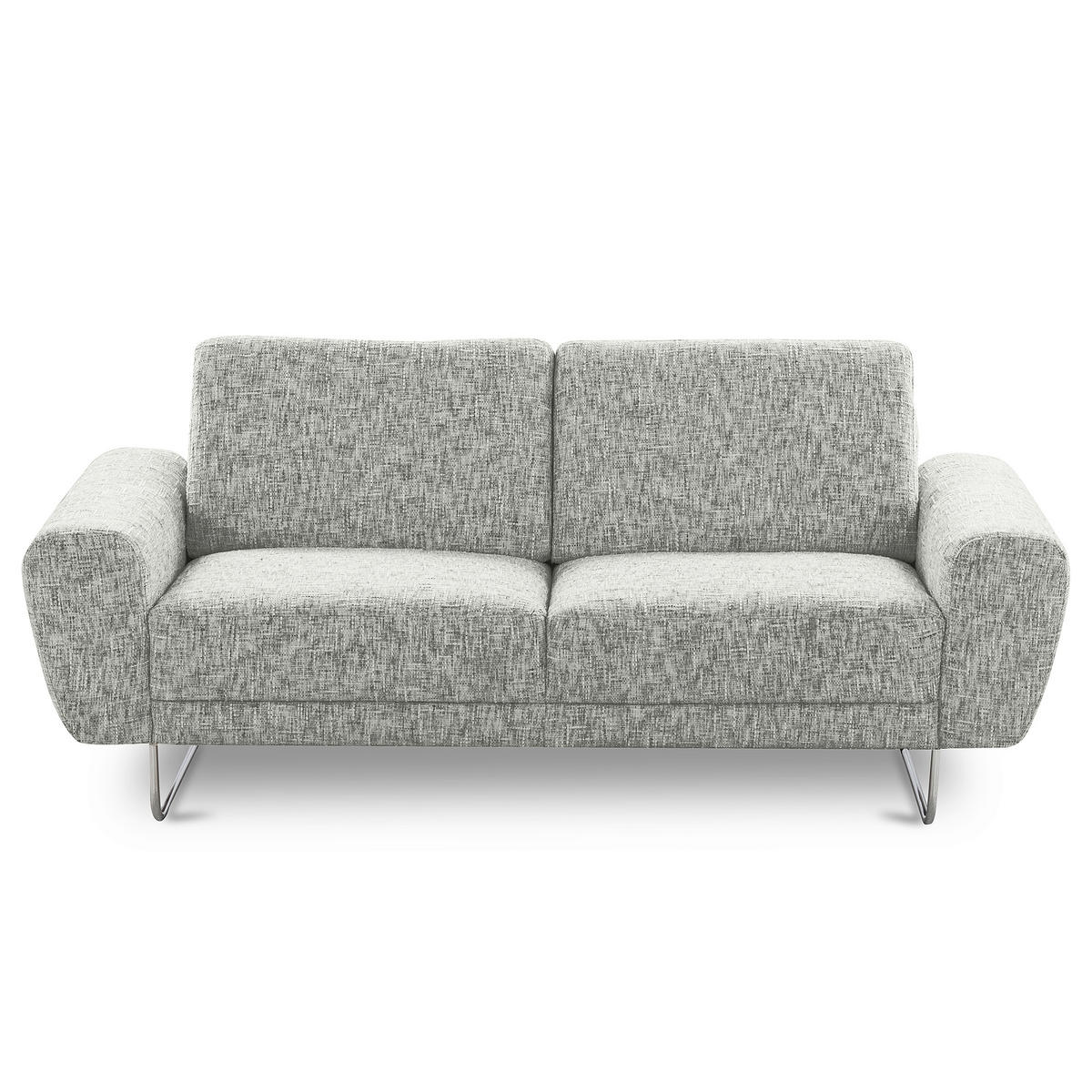2-SITZER-SOFA SPRING in Webstoff Grau Modern  - Chromfarben/Grau, Design, Textil/Metall (157/85/92cm) - Livetastic