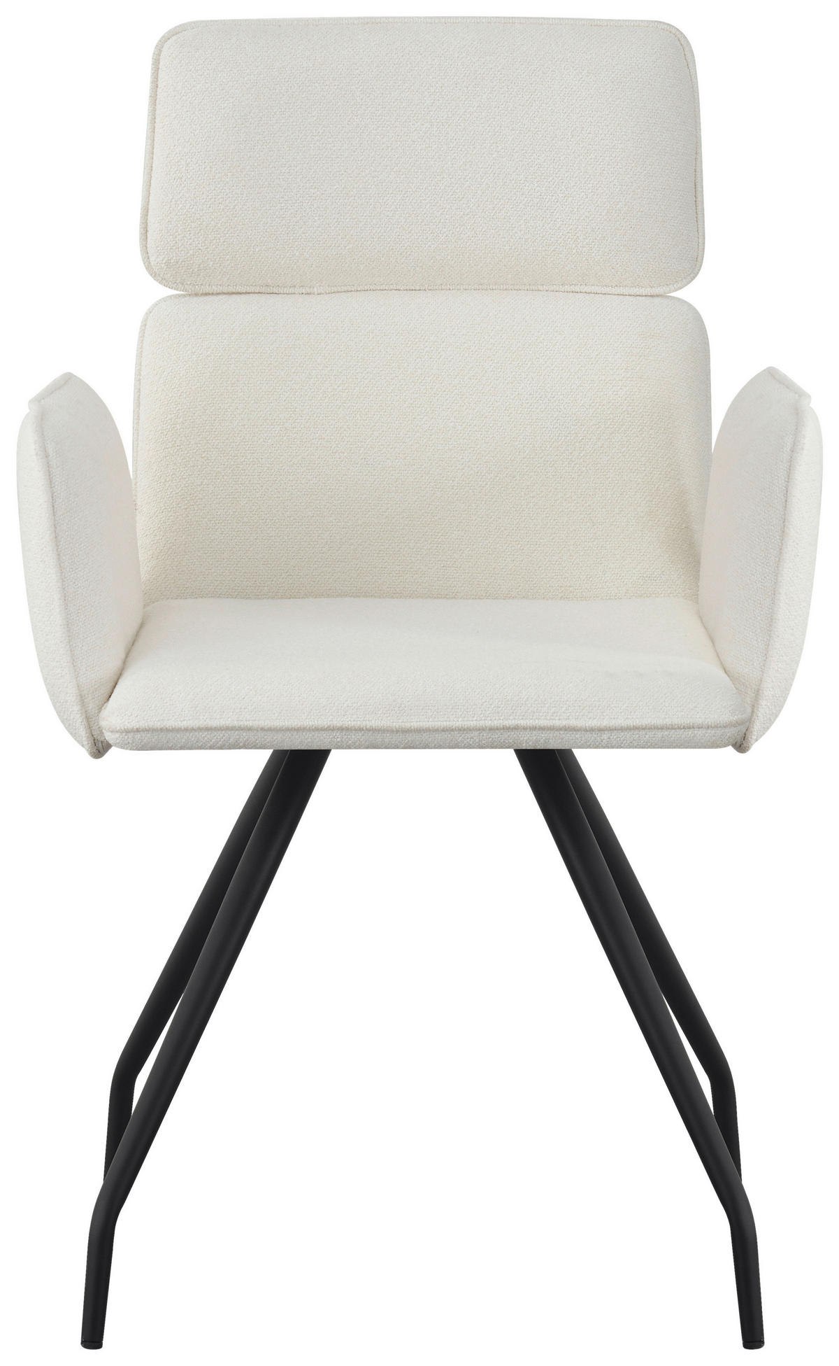 ARMLEHNSTUHL  in Eisen Webstoff  - Creme/Schwarz, Design, Textil/Metall (58/90/62cm) - Stylife