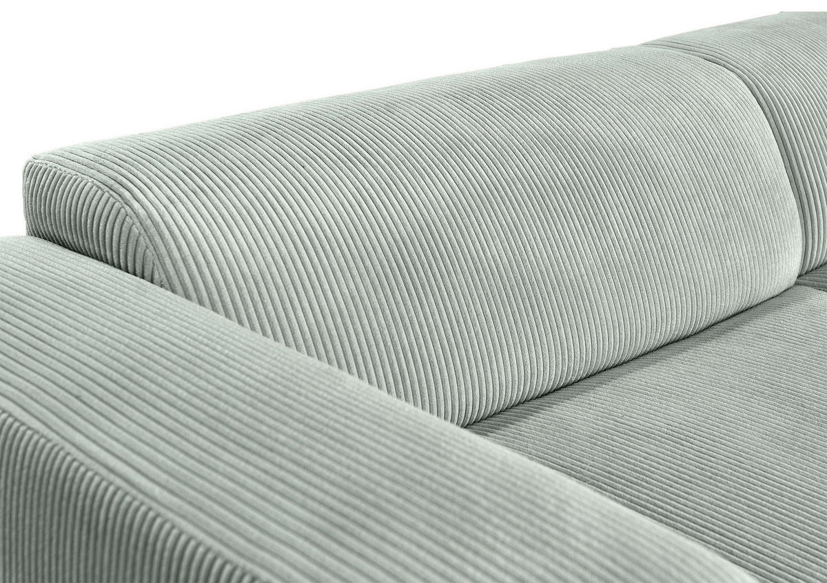 ECKSOFA BASMA in Cord Grau  175/298 cm  - Schwarz/Grau, Design, Kunststoff/Textil (175/298cm) - P & B