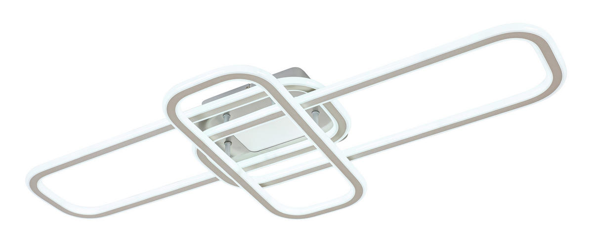 LED-DECKENLEUCHTE Etamin 103/46/11 cm   - Alufarben/Weiß, Design, Kunststoff/Metall (103/46/11cm) - Novel