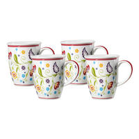 KAFFEEBECHERSET Shanti 4-teilig  - Multicolor/Weiß, KONVENTIONELL, Keramik (0,32l) - Ritzenhoff Breker