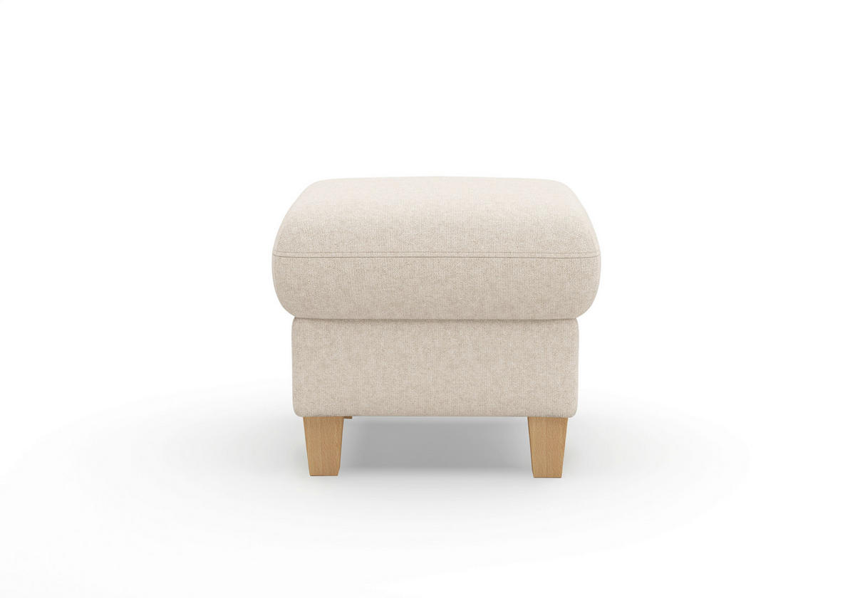HOCKER Flachgewebe Creme  - Eichefarben/Creme, KONVENTIONELL, Holz/Textil (58/48/58cm) - Sit & More