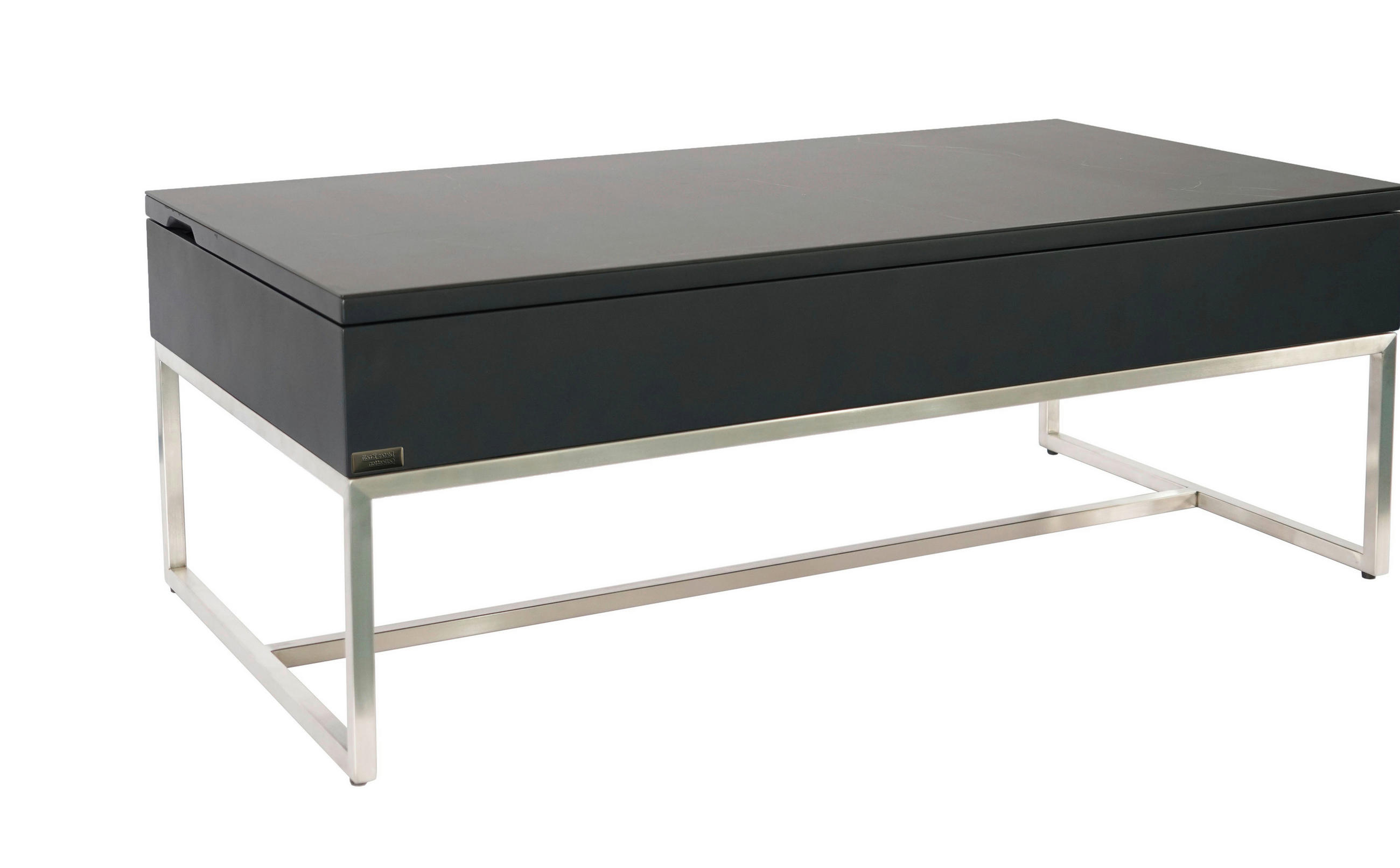 COUCHTISCH 110/59/40 cm rechteckig Anthrazit, Schwarz, Edelstahlfarben - Edelstahlfarben/Anthrazit, Design, Keramik/Holzwerkstoff (110/59/40cm) - Dieter Knoll