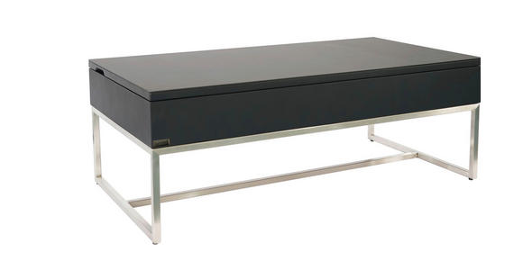COUCHTISCH 110/59/40 cm rechteckig Anthrazit, Schwarz, Edelstahlfarben - Edelstahlfarben/Anthrazit, Design, Keramik/Holzwerkstoff (110/59/40cm) - Dieter Knoll