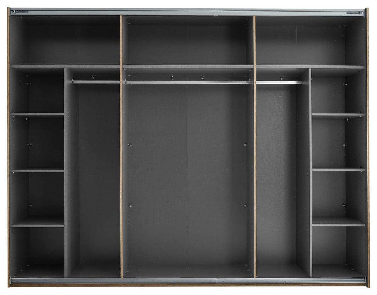 ORMAR S KLIZNIM VRATIMA boje grafita, hrast Artisan   - boje grafita/hrast Artisan, Moderno, drvni materijal/metal (270/210/60cm) - Livetastic