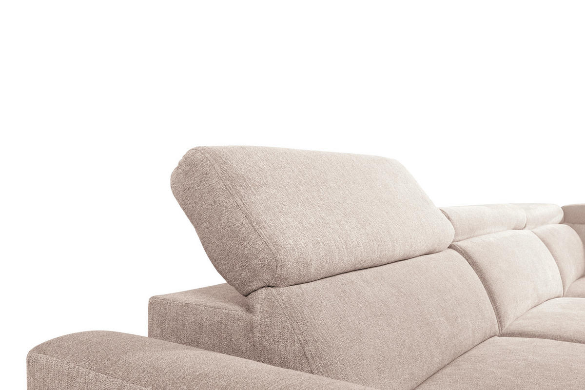 ECKSOFA Creme Velours  - Creme/Schwarz, KONVENTIONELL, Textil/Metall (255/217cm) - Carryhome