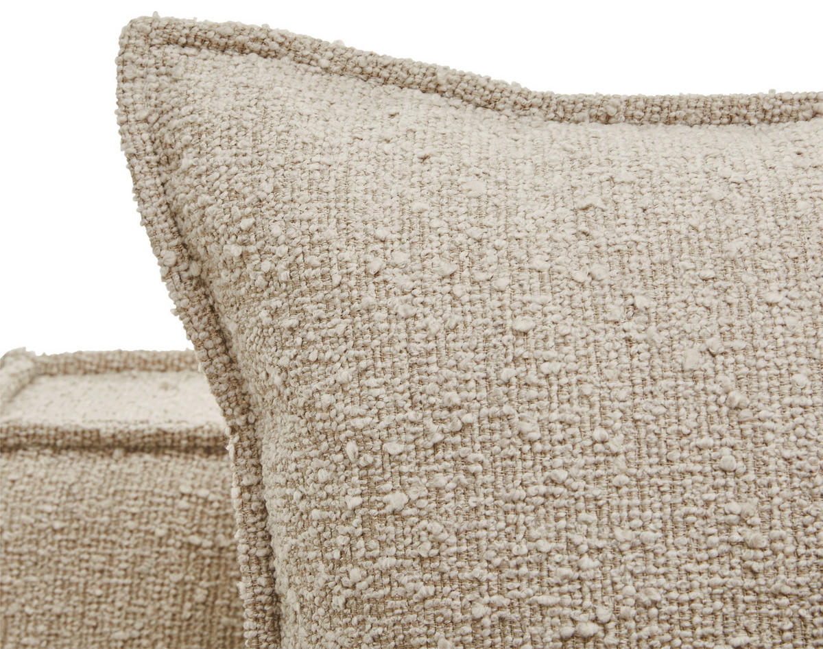 SESSEL Bouclé Beige    - Beige/Schwarz, Trend, Kunststoff/Textil (129/92/105cm) - Livetastic