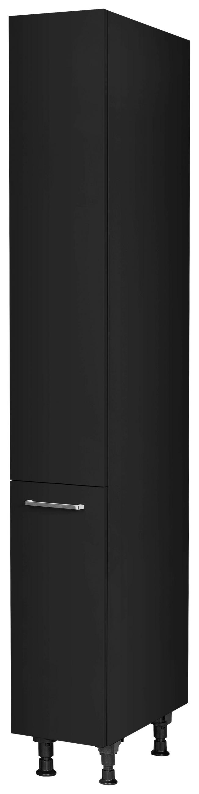 APOTHEKERSCHRANK 30/216,6/58 cm  in Schwarz  - Edelstahlfarben/Schwarz, MODERN, Holzwerkstoff/Metall (30/216,6/58cm) - Nobilia