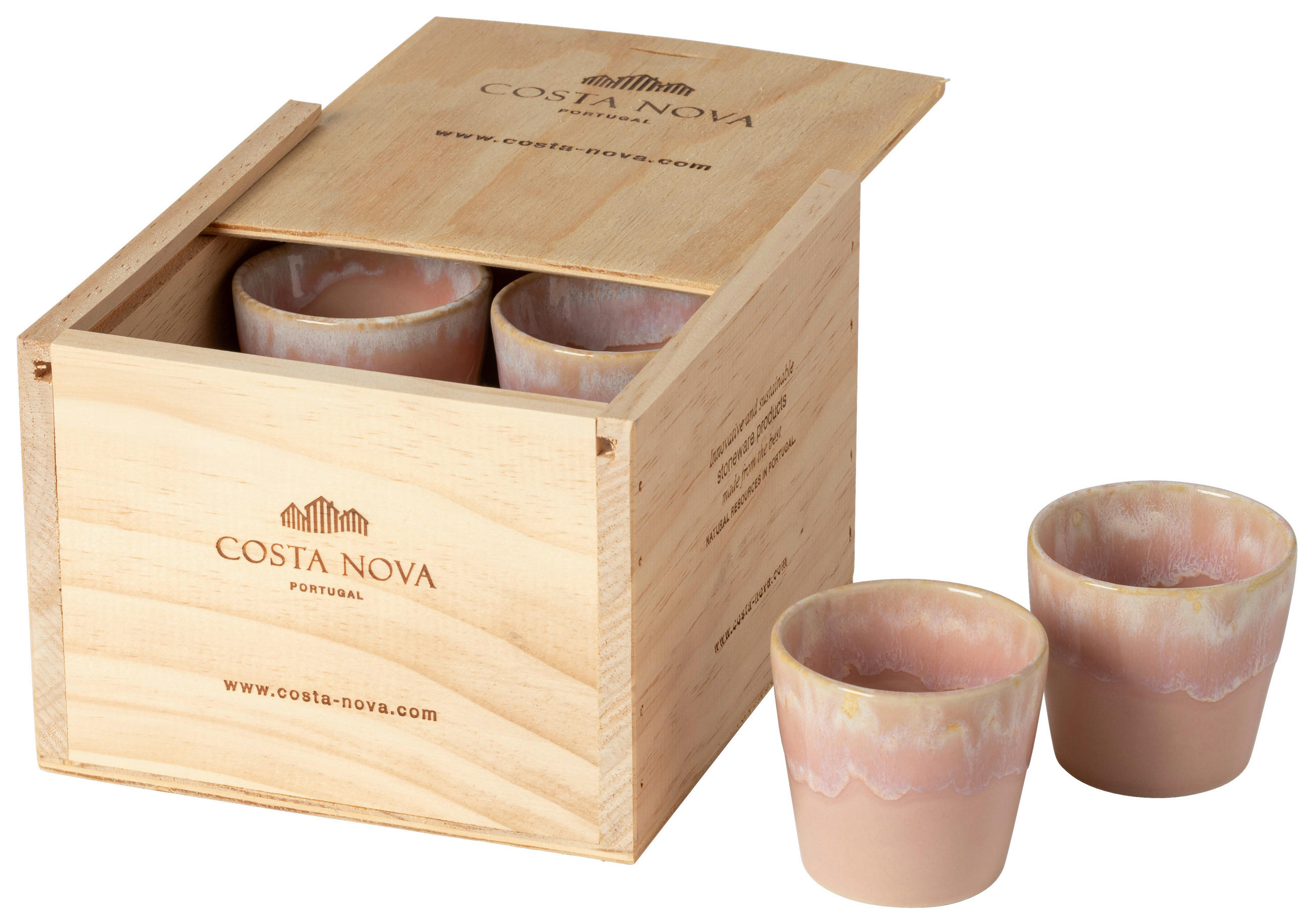 ESPRESSOTASSENSET 80ML GRESPRESSO 8-teilig  - Hellblau, Basics, Holz/Keramik - Costa Nova