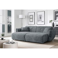 BIGSOFA NELIA in Chenille Dunkelgrau  - Dunkelgrau/Schwarz, Design, Kunststoff/Textil (252/81/155cm) - P & B