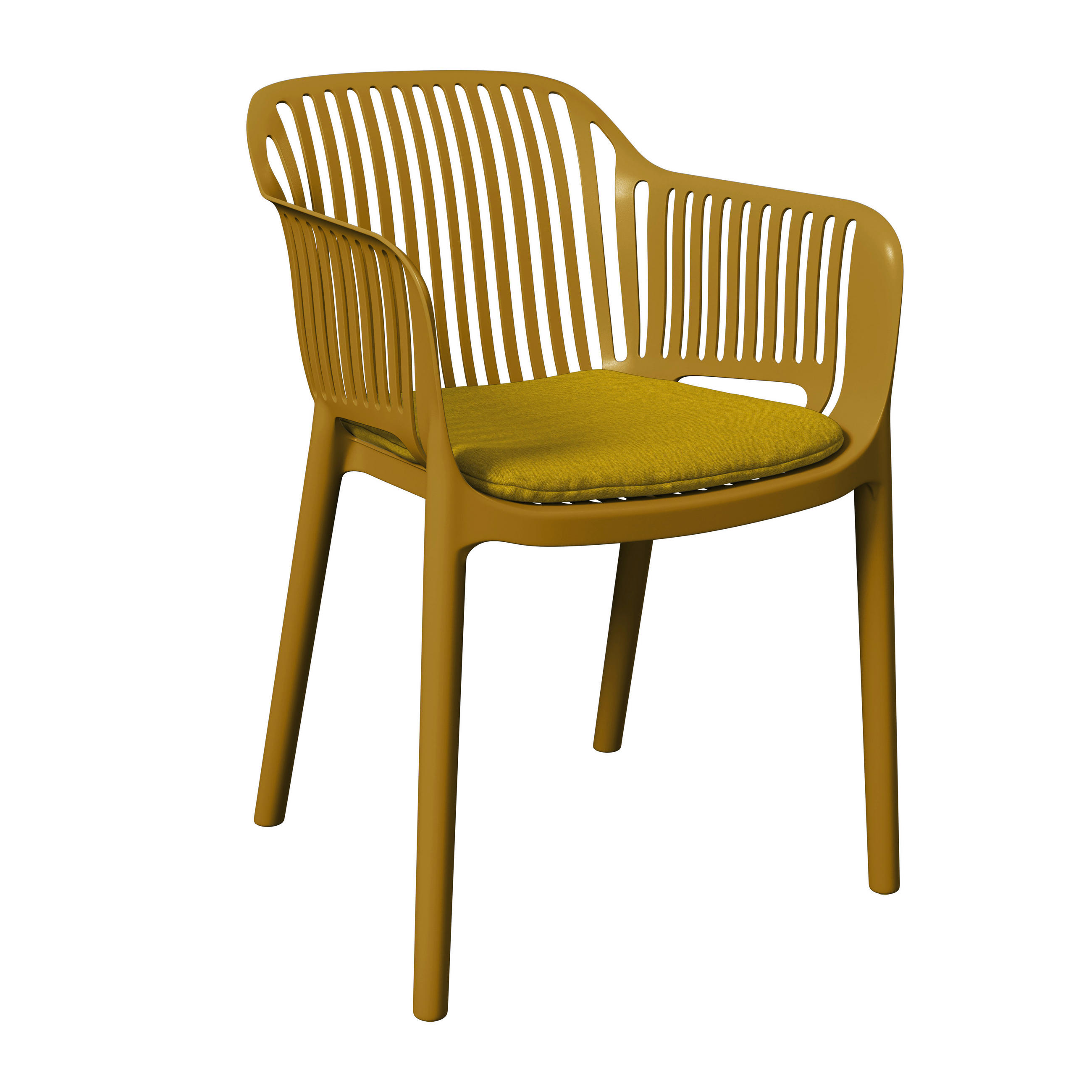 STAPELSESSEL in Kunststoff, Textil Gelb  - Gelb, Basics, Kunststoff/Textil (55/80/60cm) - Ambia Garden