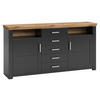 SIDEBOARD  in 184,1/94,6/44,2 cm  - Graphitfarben/Eiche Artisan, Design, Holzwerkstoff/Metall (184,1/94,6/44,2cm) - SetOne by Musterring