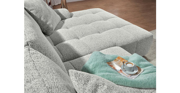 Ecksofa mit Funktion Creme Flachgewebe Zierkissen, Rückenkissen, Bettkasten, Schlaffunktion, Rücken echt, Liegefläche im Originalstoff  - Creme/Schwarz, KONVENTIONELL, Kunststoff/Textil (277/190cm) - Carryhome