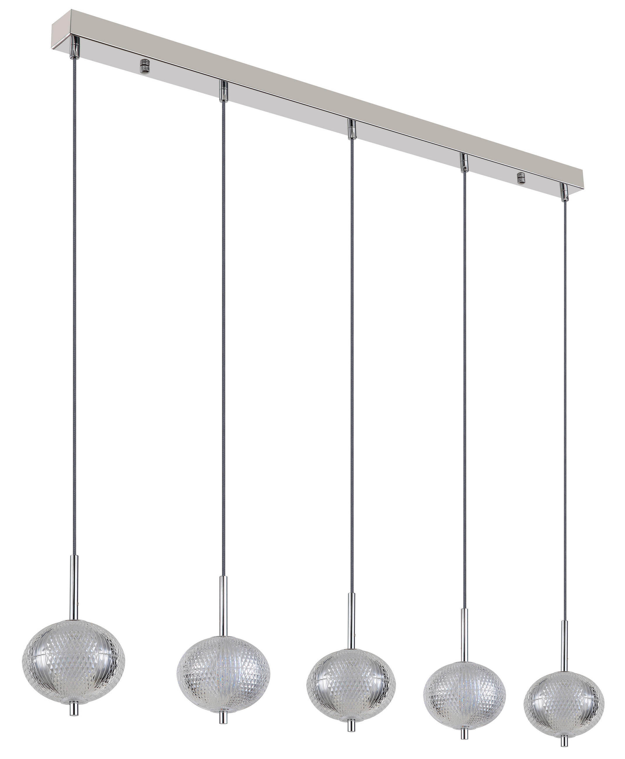 LED-HÄNGELEUCHTE 118/15/150 cm   - Klar/Chromfarben, KONVENTIONELL, Kunststoff/Metall (118/15/150cm) - Globo
