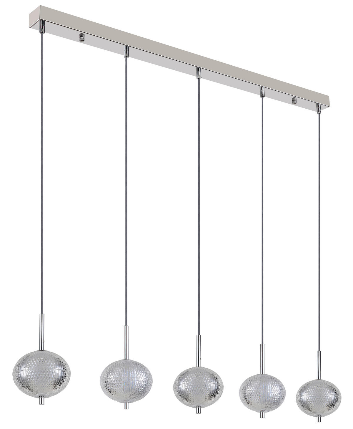 LED-HÄNGELEUCHTE 118/15/150 cm   - Klar/Chromfarben, KONVENTIONELL, Kunststoff/Metall (118/15/150cm) - Globo