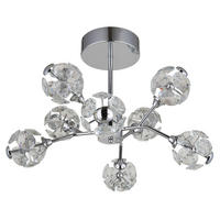 STROPNA LED-SVETILKA  VIRINA //3000 K/230 V/ - barve kroma/prozorno, Konvencionalno, kovina/steklo (68/38cm) - Globo