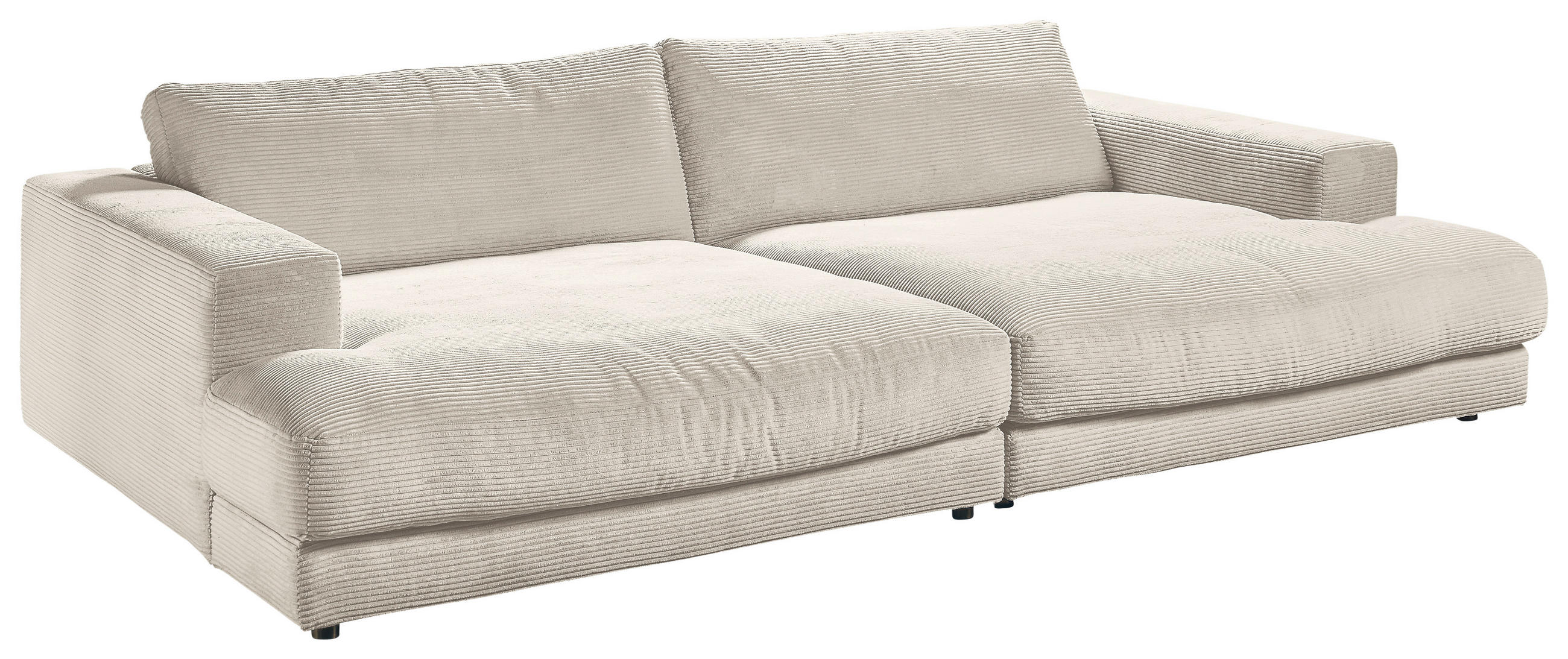 MEGASOFA in Cord Naturfarben  - Schwarz/Naturfarben, Design, Kunststoff/Textil (290/86/170cm) - Pure Home Lifestyle