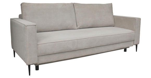 SCHLAFSOFA Cord Naturfarben  - Schwarz/Naturfarben, KONVENTIONELL, Textil/Metall (222/93/98cm) - Carryhome