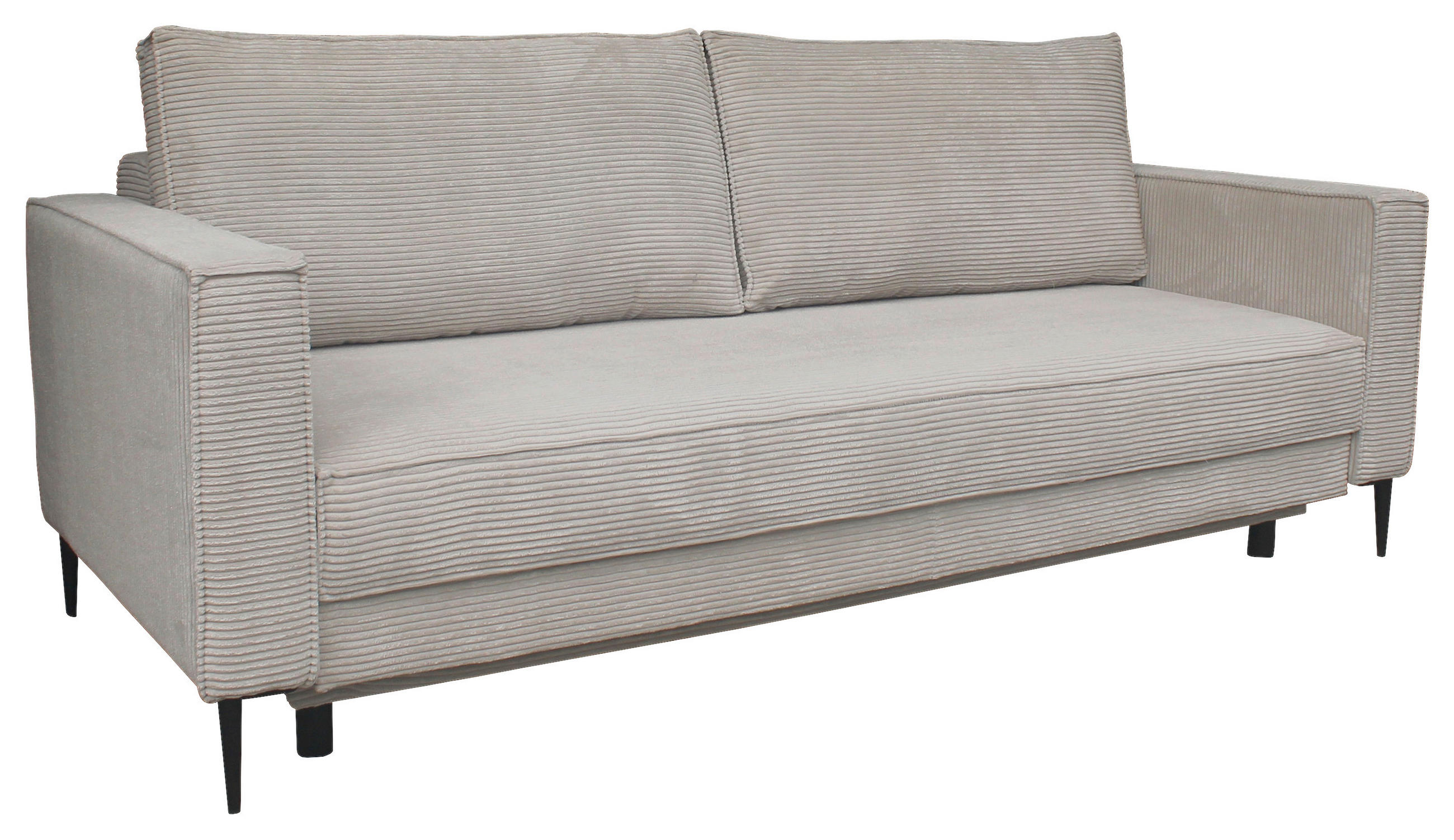 SCHLAFSOFA Cord Naturfarben  - Schwarz/Naturfarben, KONVENTIONELL, Textil/Metall (222/93/98cm) - Carryhome