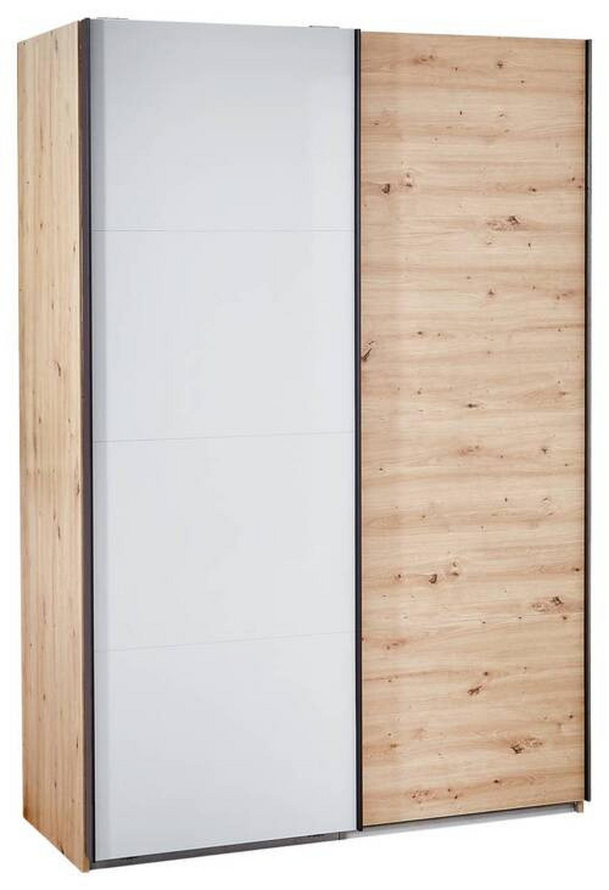 SCHWEBETÜRENSCHRANK in Grau, Eichefarben  - Dunkelgrau/Eichefarben, Modern, Holzwerkstoff/Metall (150/223/60cm) - Xora