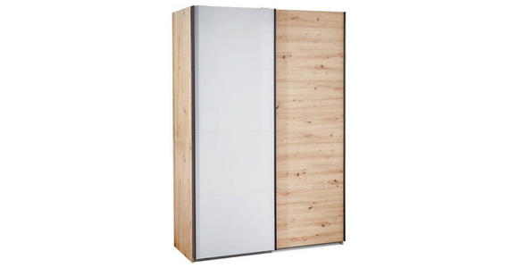 SCHWEBETÜRENSCHRANK  in Grau, Eichefarben  - Dunkelgrau/Eichefarben, MODERN, Holzwerkstoff/Metall (150/223/60cm) - Xora