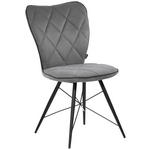 STUHL  in Webstoff Textil  - Schwarz/Grau, Design, Textil/Metall (48/89/62cm) - Hom`in