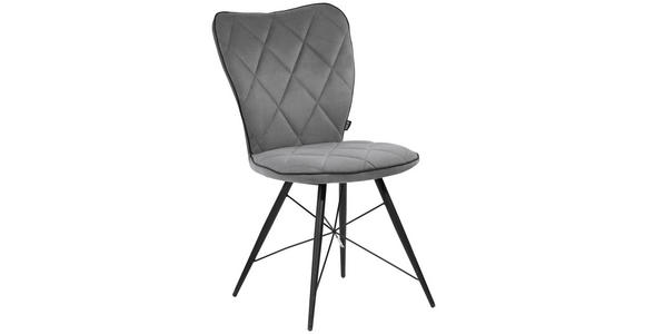 STUHL in Webstoff Textil - Schwarz/Grau, Design, Textil/Metall (48/89/62cm) - Hom`in
