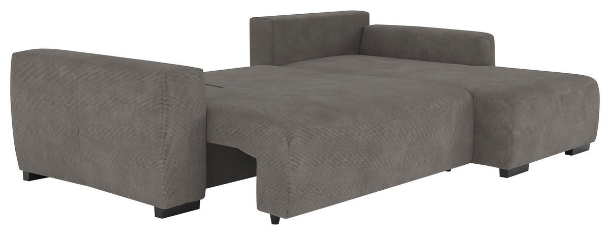 ECKSOFA  in Mikrofaser Grau  - Schwarz/Grau, Trend, Kunststoff/Textil (252/170cm) - MID.YOU