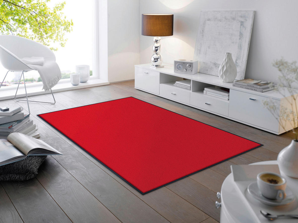 FLACHWEBETEPPICH 120/180 cm Scarlet Rot  - Rot, KONVENTIONELL, Kunststoff/Textil (120/180cm) - wash+dry