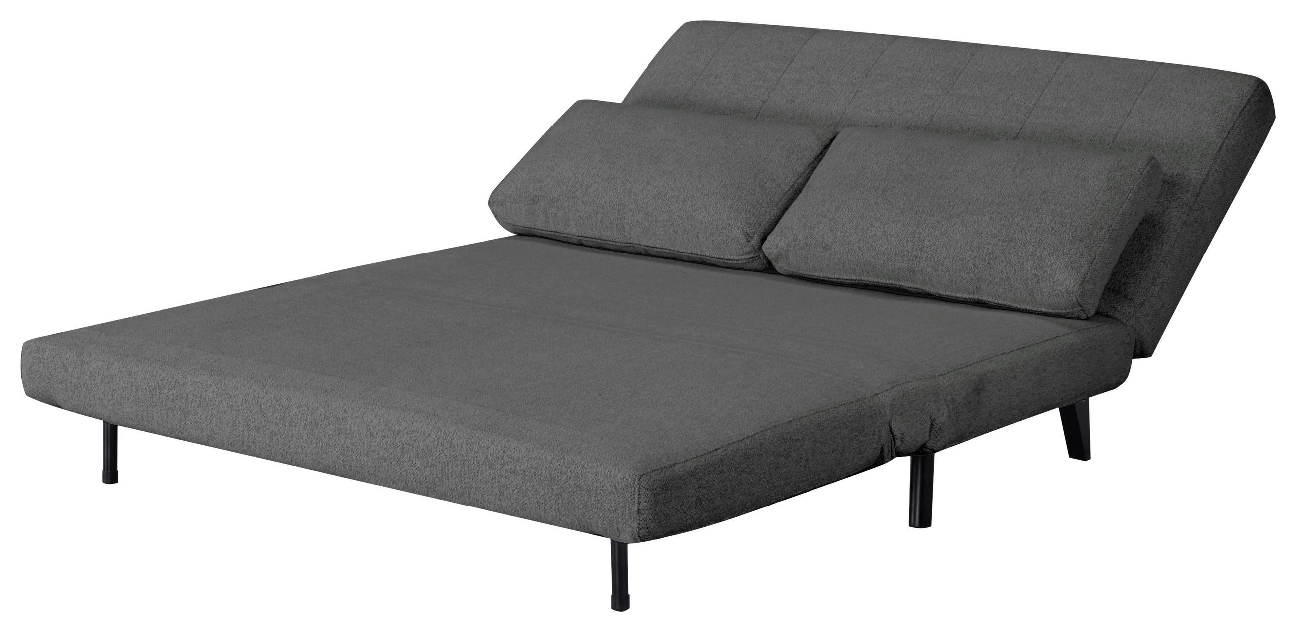 SCHLAFSOFA Webstoff Dunkelgrau  - Dunkelgrau/Schwarz, Design, Holz/Textil (143/82/88cm) - Carryhome