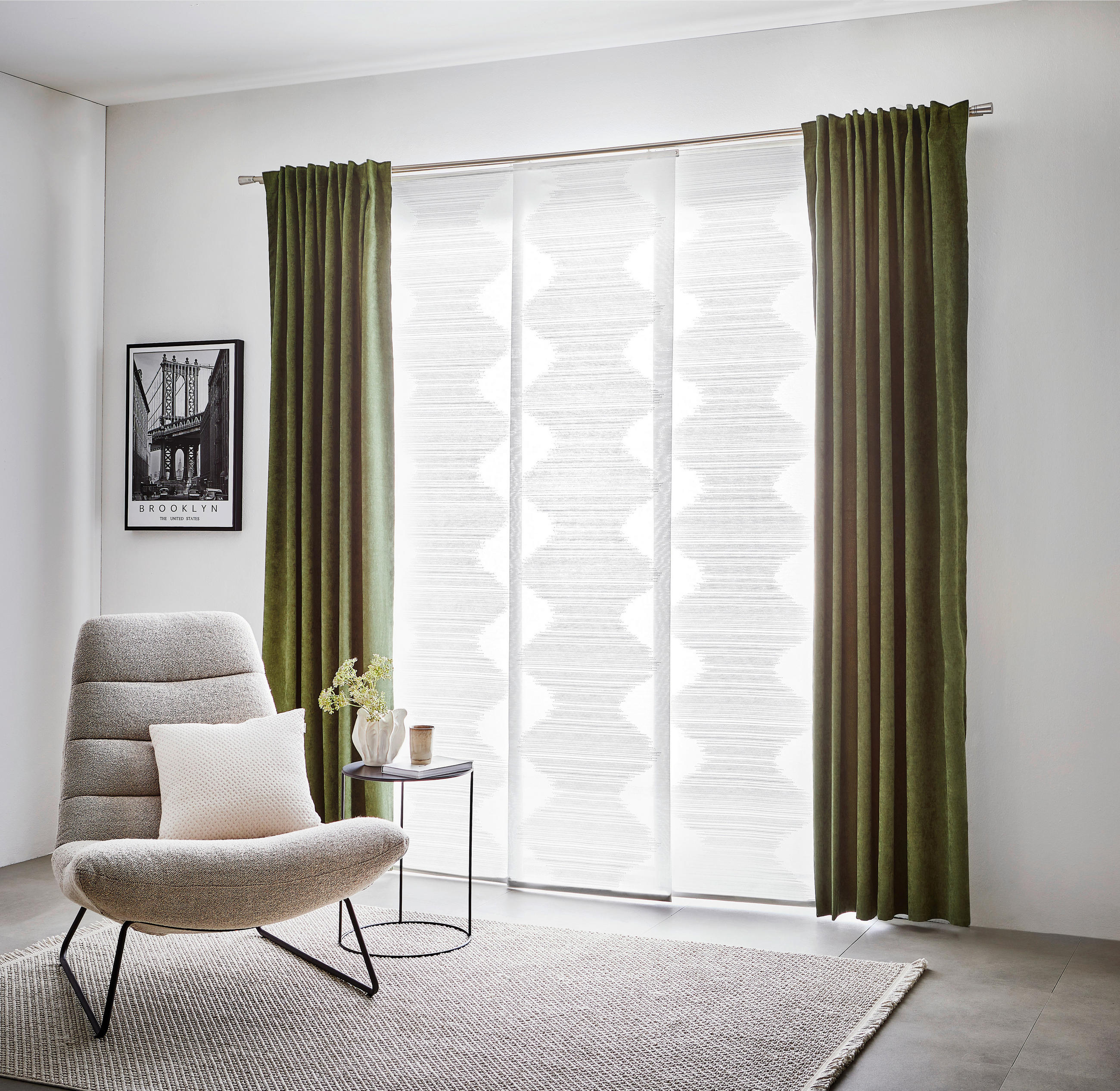 FLÄCHENVORHANG    60/245 cm   - Weiß, KONVENTIONELL, Textil (60/245cm) - Novel