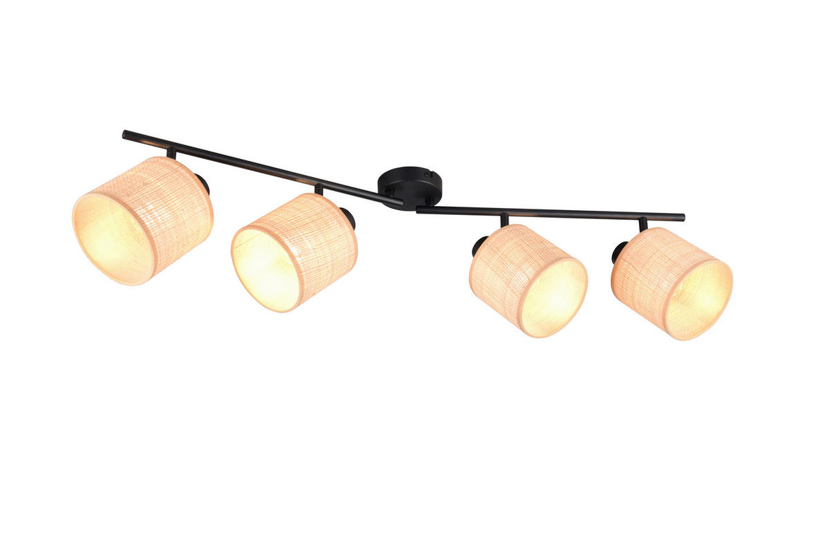 STRAHLER 87,5/25/13 cm  - Schwarz/Naturfarben, Natur, Textil/Metall (87,5/25/13cm)