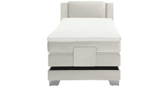 BOXSPRINGBETT 100/200 cm  in Creme  - Silberfarben/Creme, KONVENTIONELL, Kunststoff/Textil (100/200cm) - Esposa