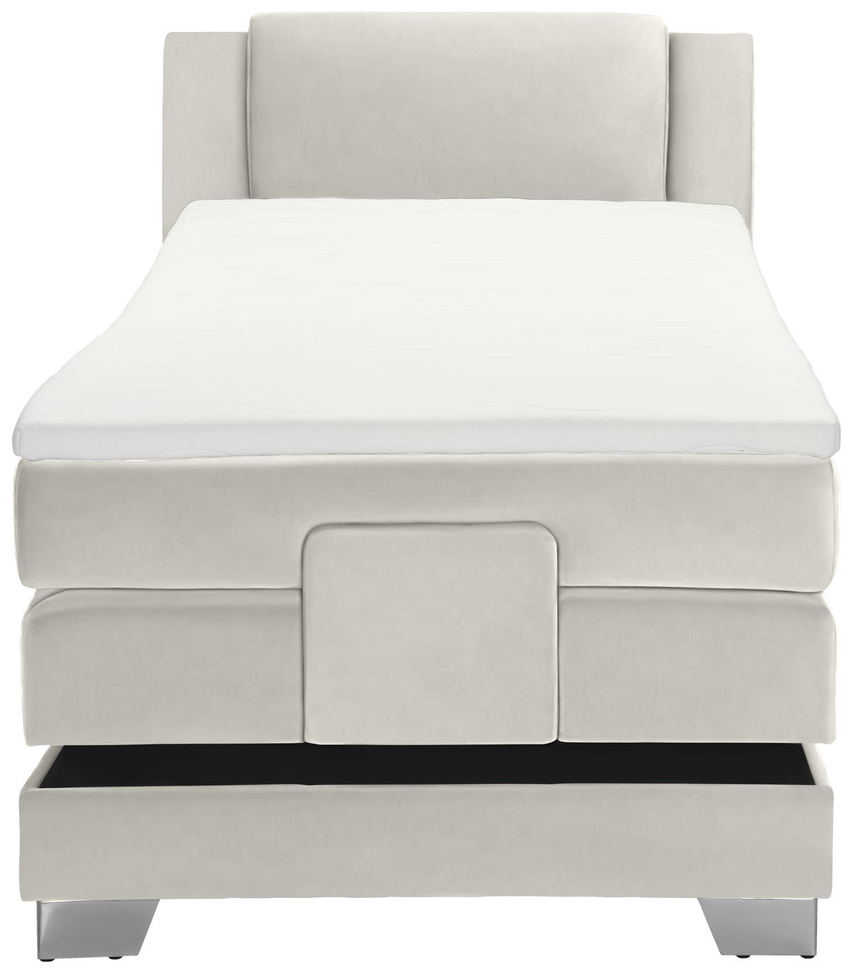 BOXSPRINGBETT 100/200 cm  in Creme  - Silberfarben/Creme, KONVENTIONELL, Kunststoff/Textil (100/200cm) - Esposa