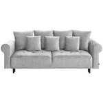 BIGSOFA in Samt Grau  - Schwarz/Grau, Design, Holz/Textil (248/96/95cm) - Carryhome