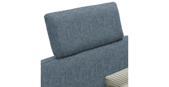 ECKSOFA in Flachgewebe Blau - Blau/Schwarz, Natur, Holz/Textil (326/170cm) - Valnatura