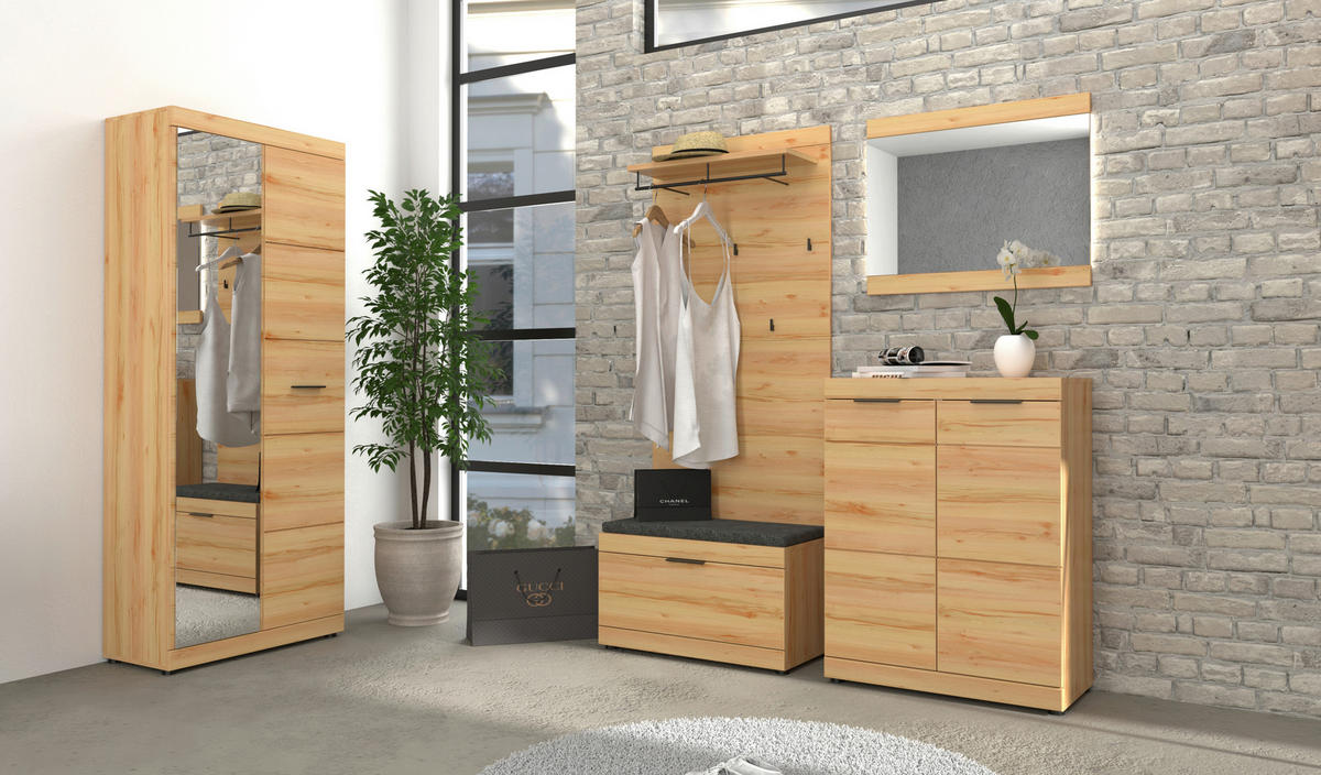 GARDEROBE 5-teilig  in 270/200/40 cm  - Buchefarben, KONVENTIONELL, Holzwerkstoff/Textil (270/200/40cm) - Cantus