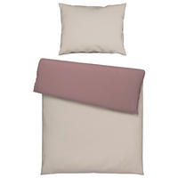 OBOJESTRANSKA POSTELJNINA Uni Wende 140/220 cm saten naravne barve  - naravne barve, Basics, tekstil (140/220cm) - Novel