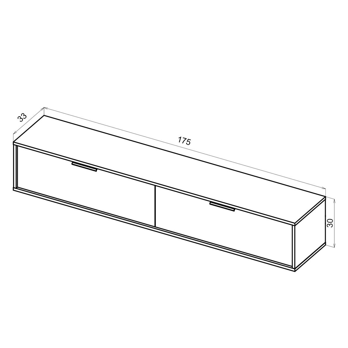 LOWBOARD  in 175/30/33 cm  - Goldfarben/Schwarz, Design, Holzwerkstoff/Metall (175/30/33cm) - Livetastic