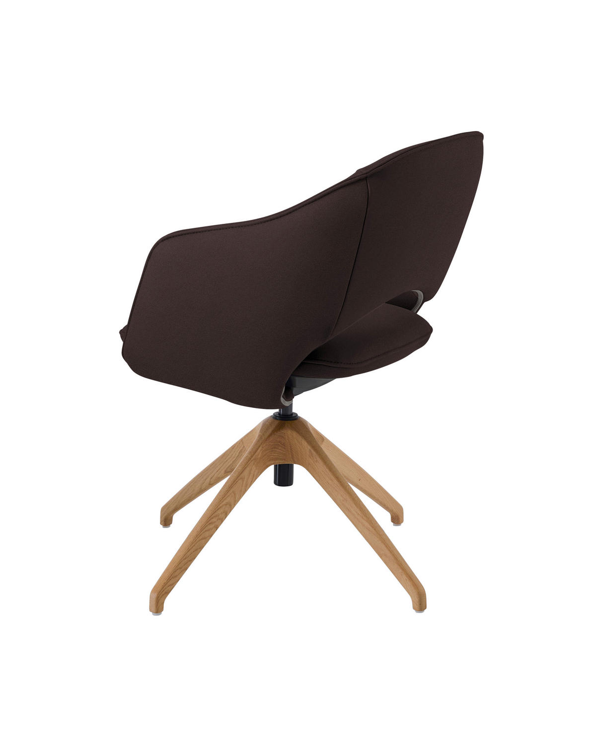 ARMLEHNSTUHL  in Echtleder naturbelassen  - Schwarzbraun/Wildeiche, Design, Leder/Holz (63/74-90/57-73cm) - Koinor