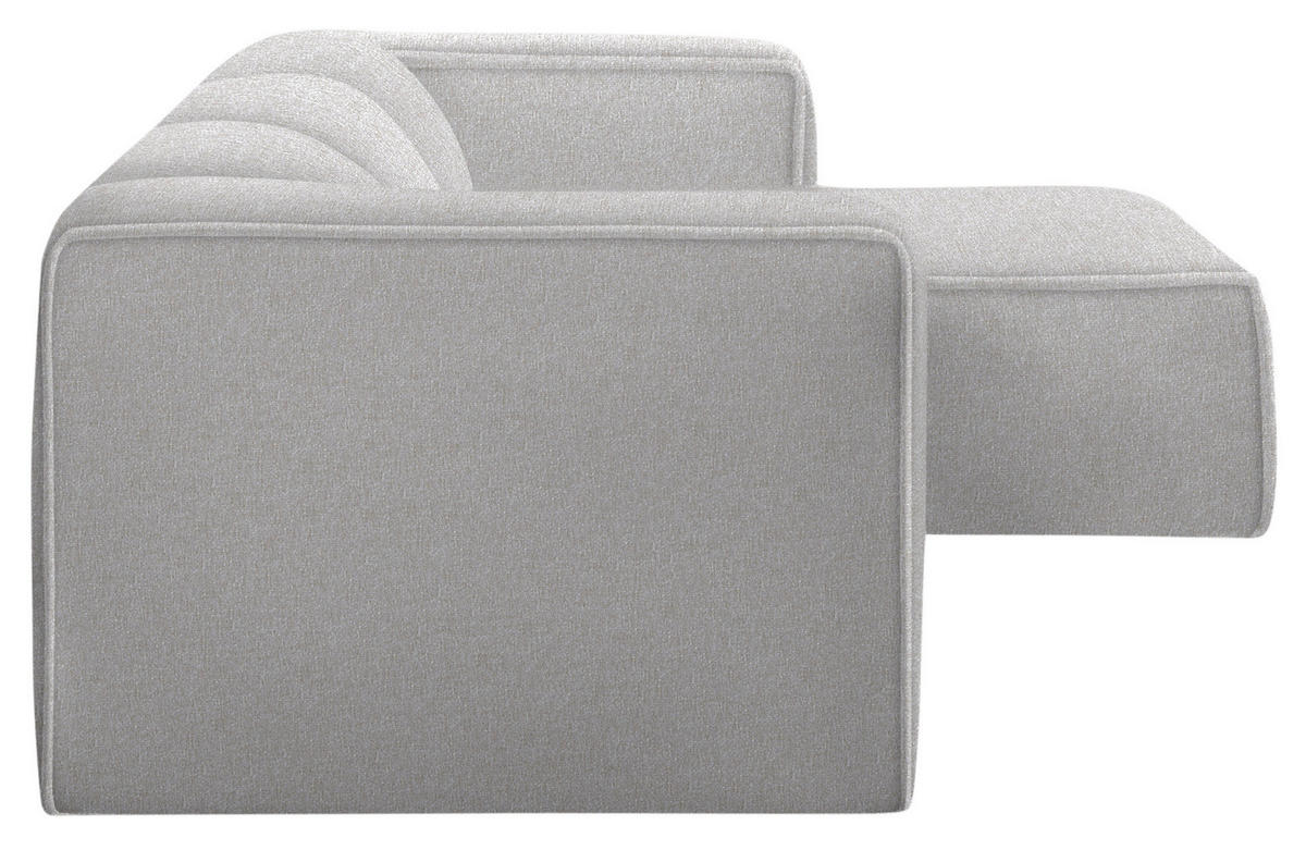 ECKSOFA in Webstoff Ecru  - Ecru/Schwarz, Design, Kunststoff/Textil (332/163cm) - Stylife