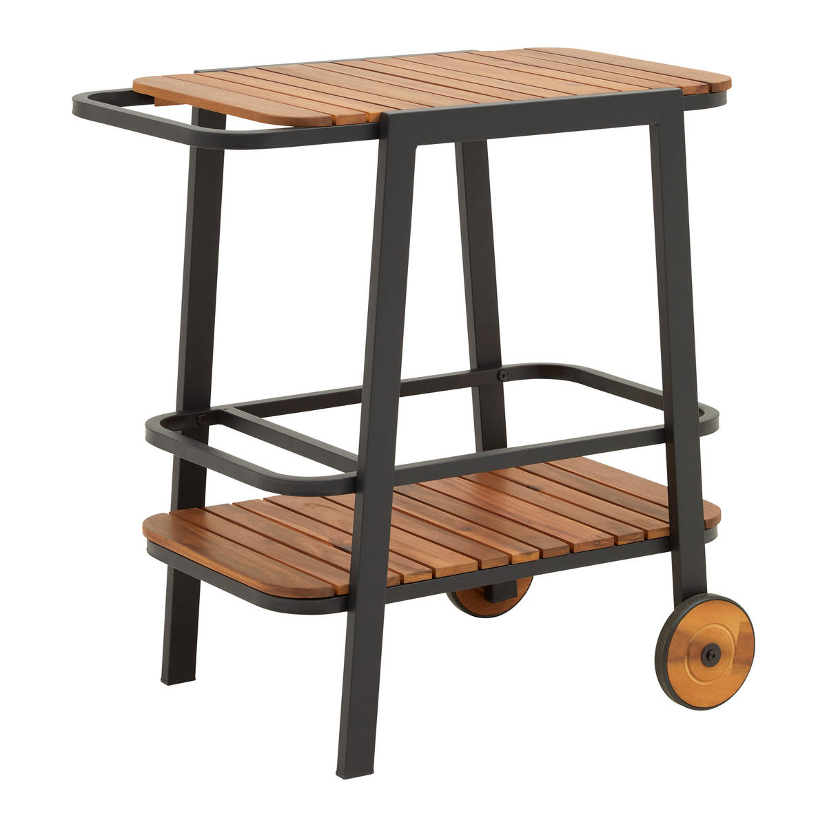 KOLICA ZA SERVIRANJE crna   - crna, Moderno, drvo/metal (76/77/49cm) - Bessagi Garden