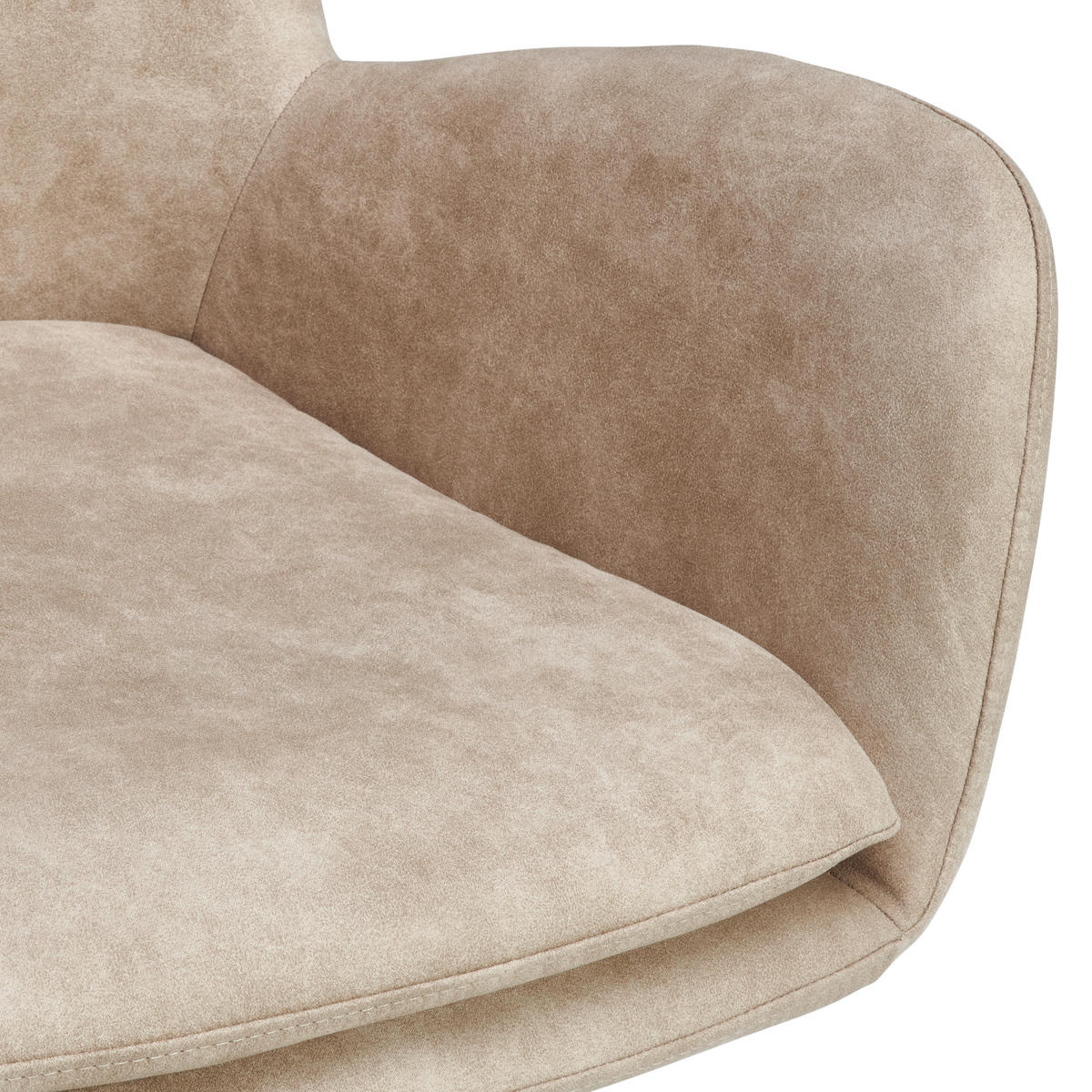 ARMLEHNSTUHL  Sitzfläche 360° drehbar, inklusive Armlehnen Webstoff  - Beige/Schwarz, Basics, Textil/Metall (60.5/88/62cm) - MID.YOU